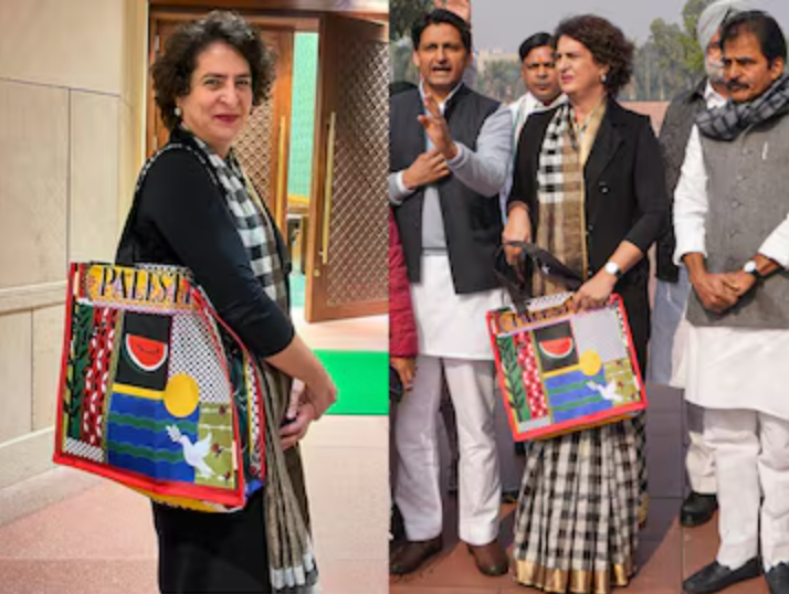 Priyanka Gandhi With Palestine Written On Bag?