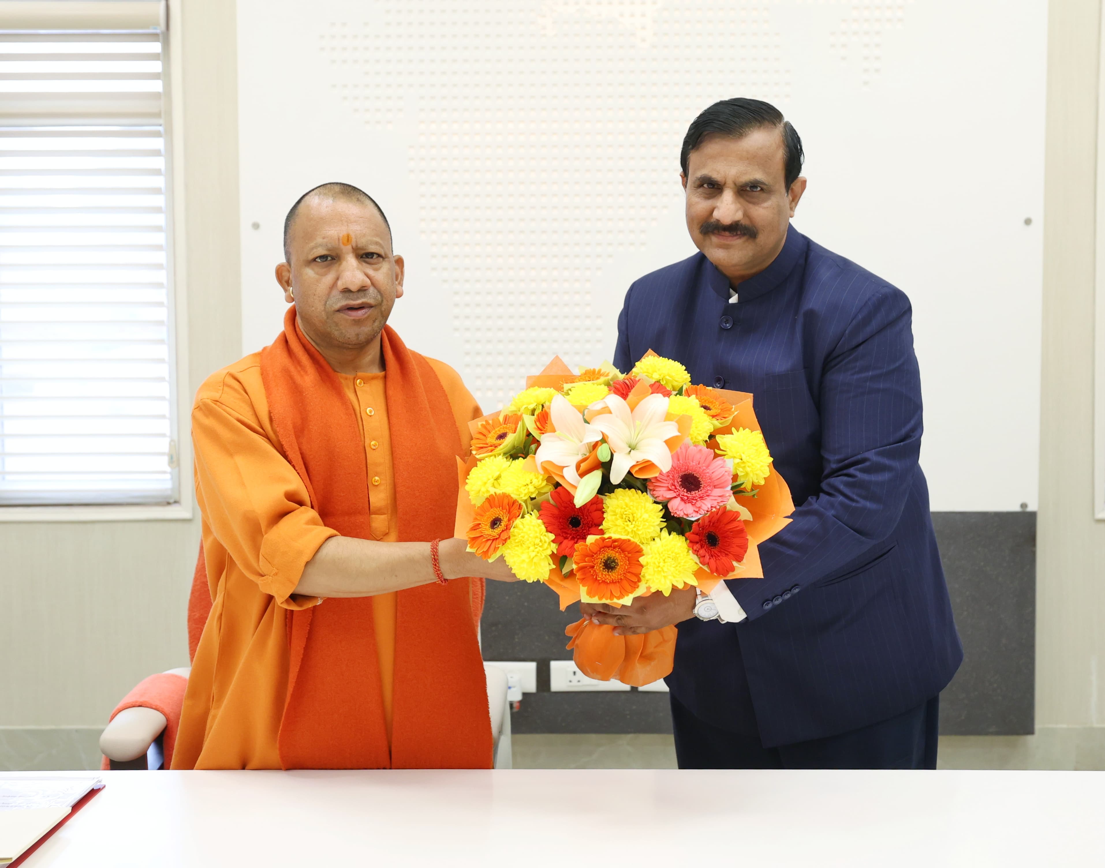 After Taking Over as UPSSC Chairman S.N Sabat Call On UP Chief Minister